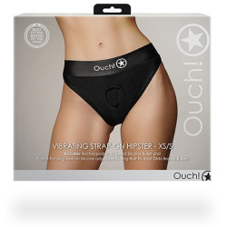 Ouch! Culotte vibrante Strap-On Hipster Noire